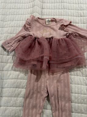 Disney Pink Ruffle Tutu Knit Matching Set